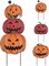 Halloween Yard Decor, 34" Ornamental Garden Stakes with Three Pumpkins Halloween Party Decorations: Garden Lawn Patio with Jack O' Lantern Metal Yard Signs